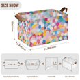 thumbnail image 7 of Yayeee Foldable Storage Basket for Shelves with Handles Waterproof Cloth Bins, Purple Colorful Circles, 7 of 7