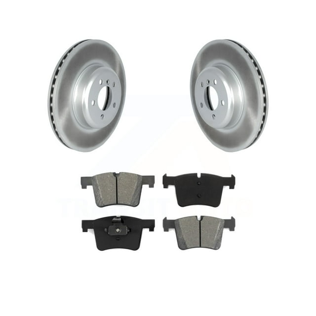 Transit Auto Front Coated Disc Brake Rotors and Semi-Metallic Pads Kit for Car 2018-2019 BMW 330i GT xDrive with 370mm Diameter Rotor M Performance Brakes KGS-102330