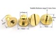 thumbnail image 2 of 8PCS Solid Brass Sam Browne Button Screw Studs Nail Round Rivets for DIY Leather Craft Belt Wallet Handbag 5x8x8mm, 2 of 5