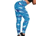 thumbnail image 4 of DISNIMO Shark Printed High Waisted Leggings for Women, Casual Yoga Pants Leggings Breathable High Waisted Yoga Pants Tummy Control, Blue, L, 4 of 6
