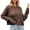 Brown, variant on Lovskoo 2024 Sweaters for Women Long Sleeve Solid Round Neck Cable Knit Cord Knit Loose Thick Needle Pullover Sweater Black