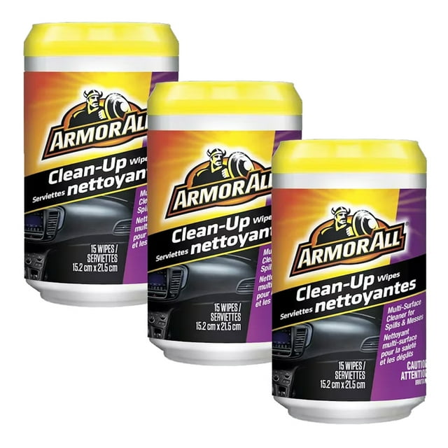 ArmorAll - Set of 3 Boxes of 15 All-Purpose Car Wash Wipes, Lint Free