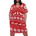 thumbnail image 1 of Dachshunds-Vestido largo con bolsillo para mujer traje holgado con patrón de suéter navideño vestido de verano para uso diario, 1 of 6