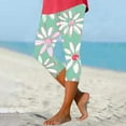 thumbnail image 2 of Birdeem Womens Elastic Casual Printed Yoga Capris, 2 of 5