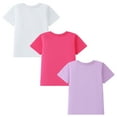 thumbnail image 5 of HILEELANG 2-7T Toddler Little Girls 3-Pack T-Shirts Flamingo Giraffe Flower Graphic 100% Cotton Short Sleeve Summer Tees White Pink Purple 2T 3T 4T 5T 6T 7T, 5 of 5