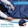 thumbnail image 5 of Saco de dormir doble de franela de algodón para acampar, hacer mochileros o hacer caminatas. Saco de dormir impermeable tamaño Queen para 2 personas para adultos o adolescentes. Camión, tienda de camp, 5 of 5