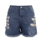 thumbnail image 5 of Pantalones cortos desgastados de cintura alta para mujer: corte ajustado, detalle de agujeros, denim de algodón, vaqueros sexys de verano, conversión de tallas EE. UU./Reino Unido/UE, 5 of 8