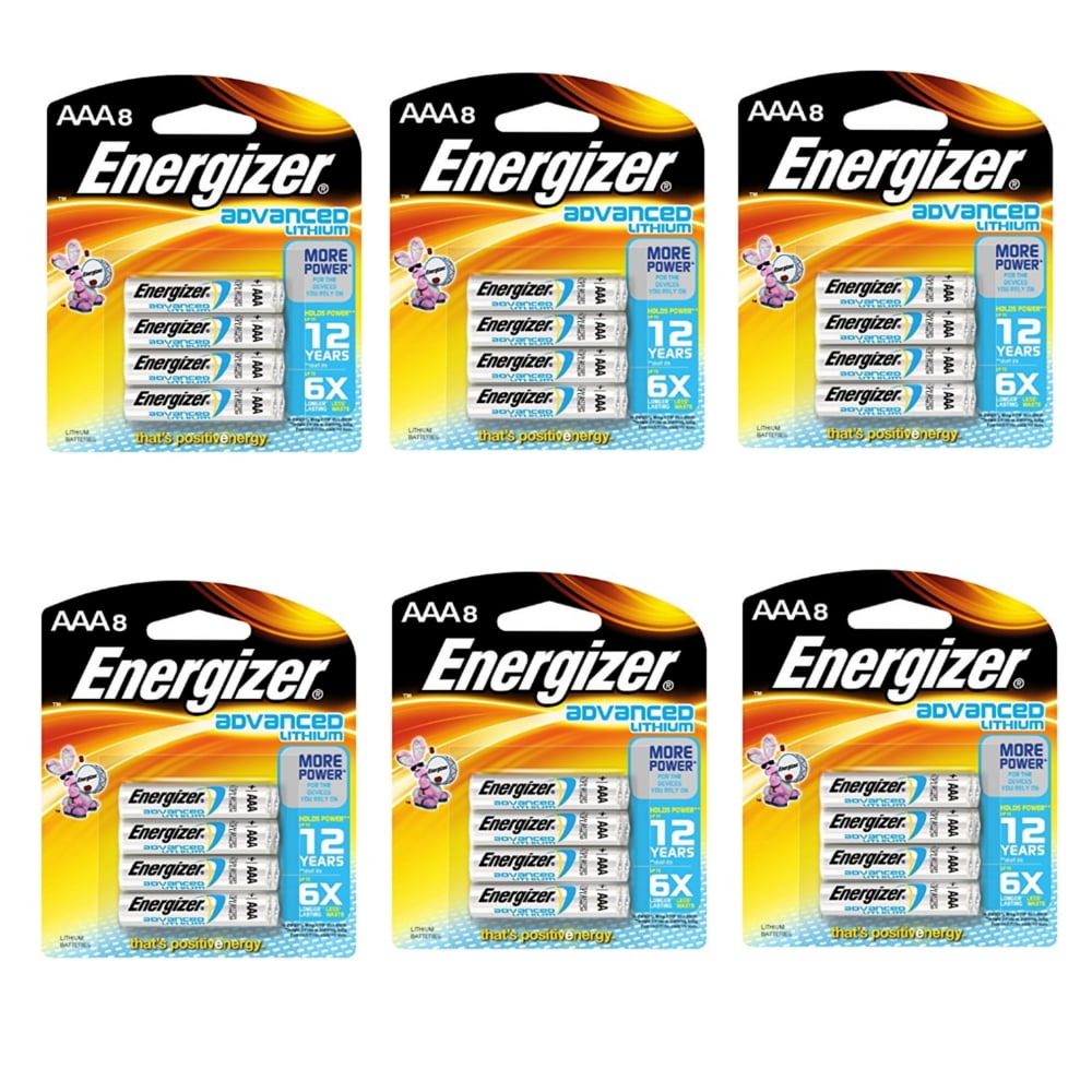 Energizer Advanced Lithium Batteries, AAA Size, 8Count, 6 Pack = 48