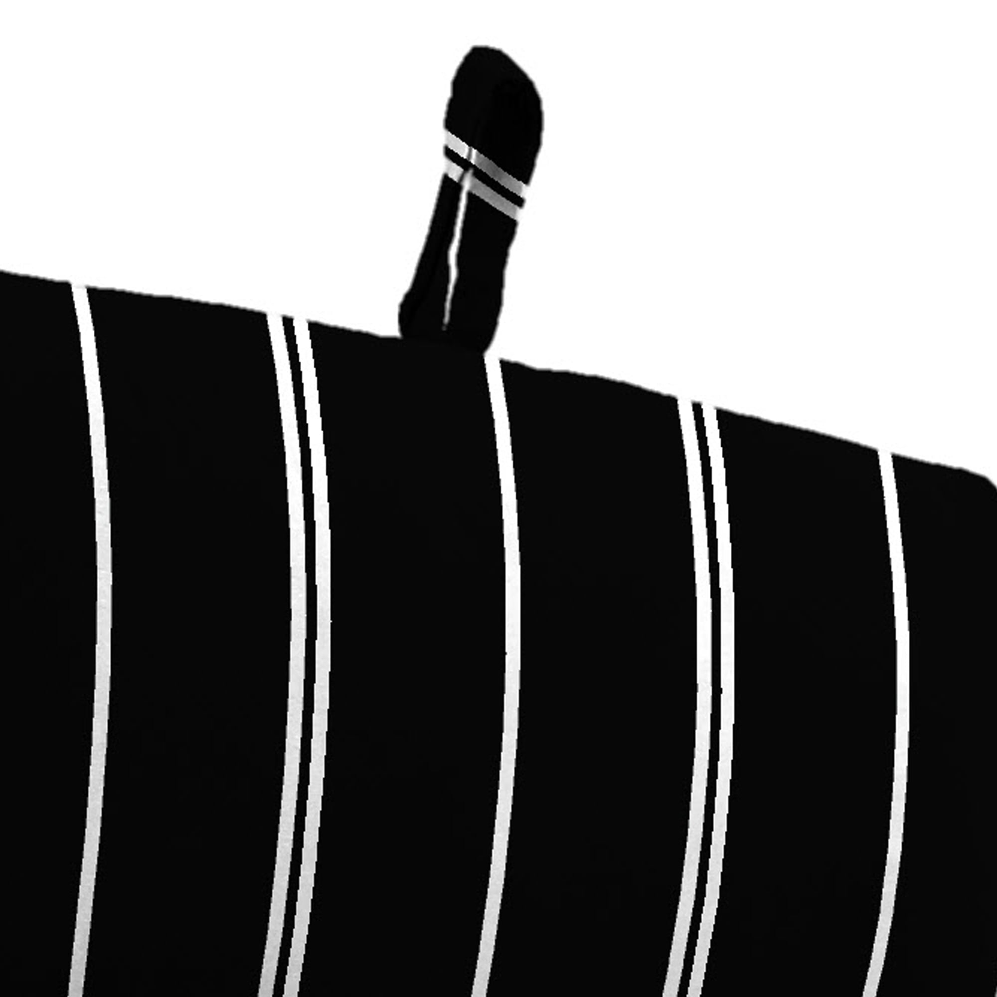 Jordan Manufacturing 44" x 22" Pursuit Shadow Black Stripe Rectangular Outdoor Chair Cushion with Ties and Hanger Loop