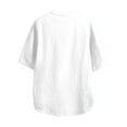thumbnail image 2 of Caqnni Men's Cotton Linen Shirt Short Sleeve Casual Beach Shirts (White,5XL), 2 of 3