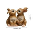 thumbnail image 3 of Nmdmisc Easter Bunny Figurine Decor Resin Kissing Bunny Small Cute Rabbit Statue Tiny Animal Collectible Figurines Miniature Landscape Ornaments for Home Table Centerpiece Decor (Brown), 3 of 6