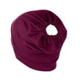 thumbnail image 5 of MSJUHEG Head Scarves for Chemo,Turbans for Women,Hair Scarf,Chemo Headwear for Women,Head Wraps for Women,Headscarf Cap Frosted Silk Ponytail Cap Headscarf Wine One Size, 5 of 5