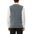 thumbnail image 3 of MODA NOVA Big & Tall Men's Casual Argyle Vest Sweater Slim Fit Knit Pullover Gray LT, 3 of 5