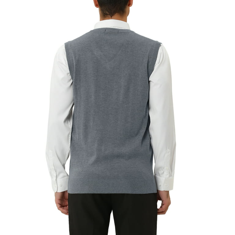 Lars Amadeus Men's Open Front Asymetric Hem Sleeveless Cardigan Vest