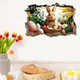 thumbnail image 3 of Easter Happy Wall Decoration 3D Effect Rabbit Wall Decoration Easter Egg Wall Stickers Large Rabbit Wall Stickers Cartoon Rabbit Wall Stickers Suitable For Children's Rooms Bathroom Wall Decals Wall, 3 of 4
