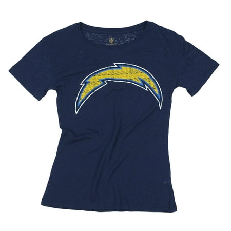 San Diego Chargers Vinyl - NFL Juniors San Diego Chargers Burnout Short Sleeve T-Shirt Tee, Navy