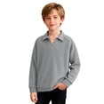 thumbnail image 1 of Camisas de Manga Larga para Niños Tamaño 12-14 Juventud Color Sólido Top de Cuello de Solapa para Chico, Camisa de Botón de Manga Larga Casual para Uso Diario, 1 of 6