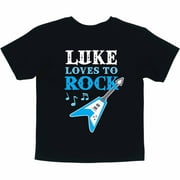 Personalized He Loves To Rock  T-Shirt