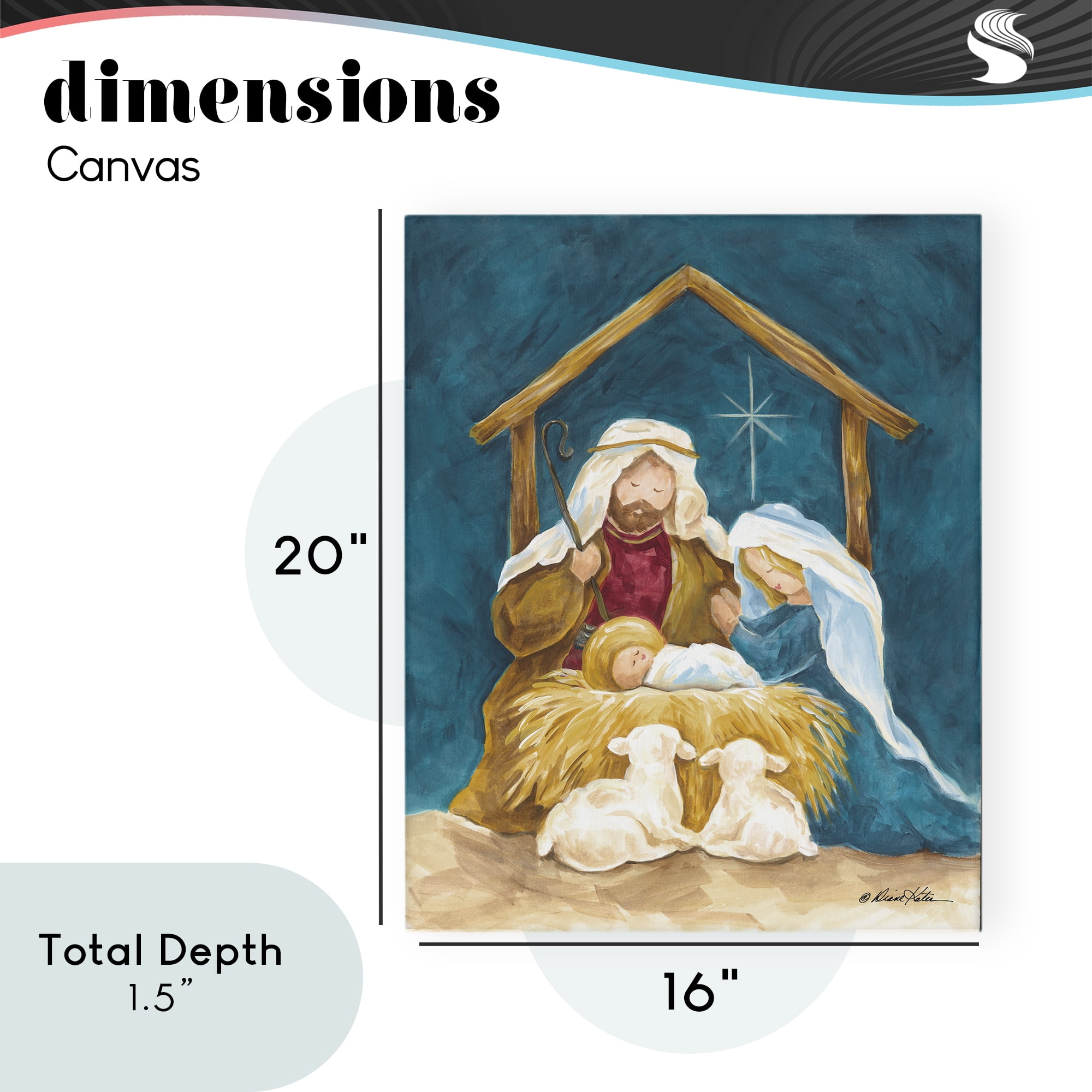 Comforting Nativity Painting Canvas Wall Art, design by Diane Kater