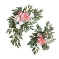 thumbnail image 4 of 2Pcs Artificial Wreath Decorated Wall Hanging Handmade Flower Swag Photo Props Ornament Simulation Garland Wedding Arch Flower for Holiday , Style D, 4 of 8