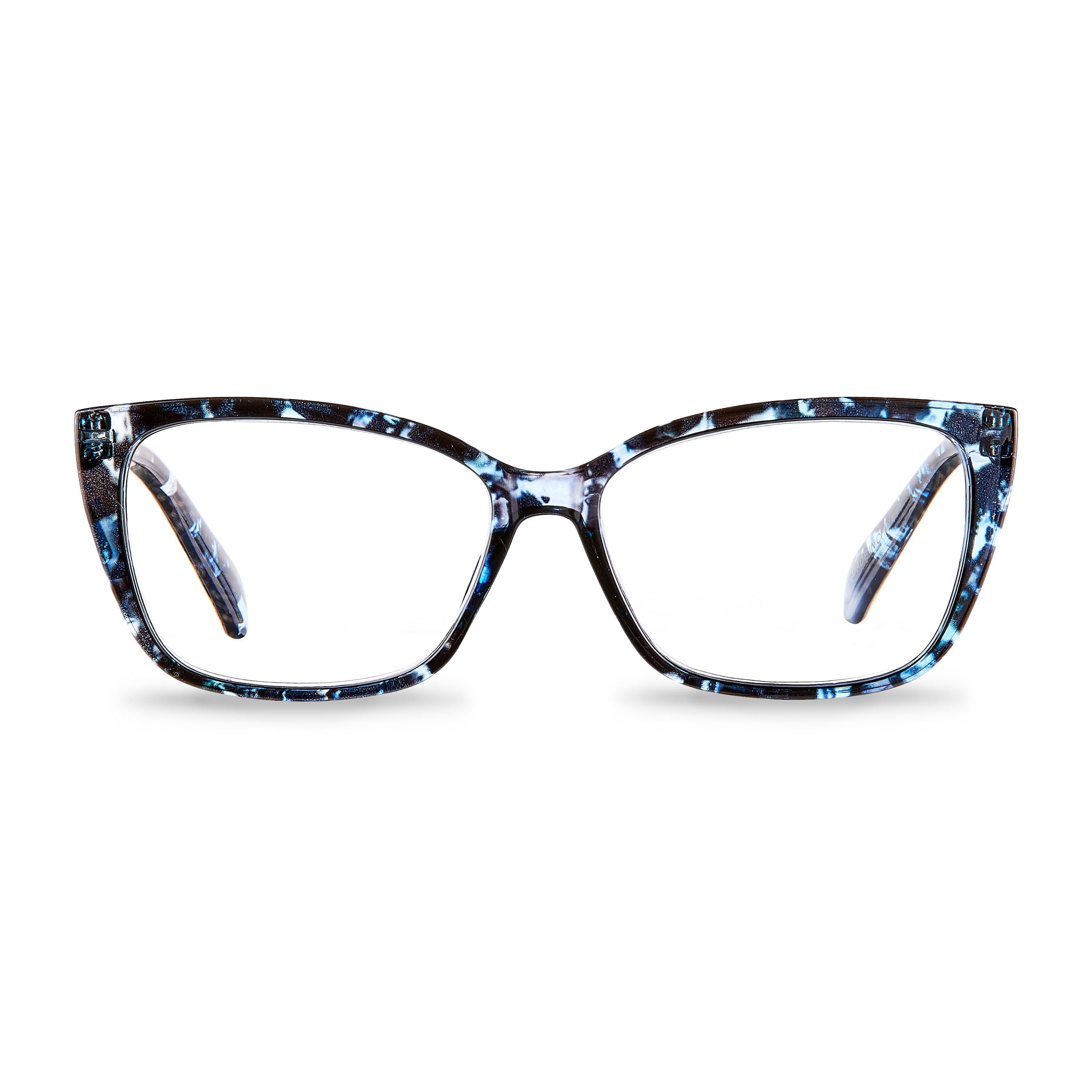 (2 pack) Equate Women's Orchid Cateye Reading Glasses with Case, Blue Purple Tortoise, +1.50