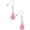 thumbnail image 1 of Delight Jewelry Pink Easter Egg with Clear Crystal Band Silver tone Infinity French Earrings, 1 of 4