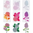thumbnail image 1 of Plantilla de hortensias en capas (6 piezas, 11,7 x 8,3 pulgadas) - Plantilla para pintar flores sobre madera, lienzo, papel, pared y azulejos - Diseño Verano Eterno, 1 of 9