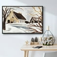 thumbnail image 5 of Winter Cottage II - Framed Gallery Wrapped Holiday Canvas - 27 x 41 - Black Frame, 5 of 8
