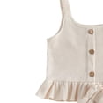 thumbnail image 6 of Gamivast Toddler Girls Summer Shorts Set Button Down Ruffle Tank Top and Bow Knot Bottoms 2 Piece Outfits Textured Casual Playwear Clothes, 6 of 6