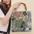 thumbnail image 4 of Bolso Bag Floral Bordado Lentejuelas Bambú para Mujeres () Verde, 4 of 9