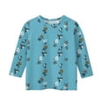 thumbnail image 4 of Abcomgle Girls Top 10-12 Crewneck 3/4 Sleeve Vintage Floral Graphic Tshirt Summer Dressy Cotton Loose Girls Blouse Cute Toddler Girls T-Shirts 5-6 Years,Blue, 4 of 4