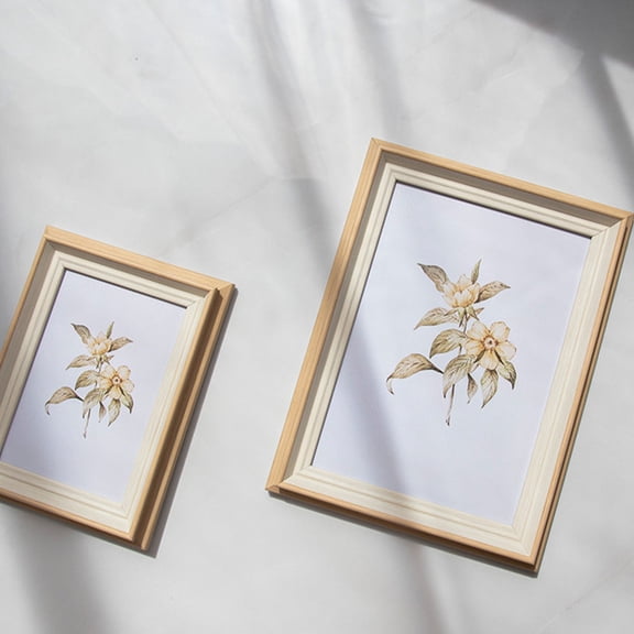 FENGGUIQU 1Pc Resin Photo Frame Beige Simple Picture Holder for Party and Home Decoration