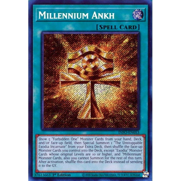 YuGiOh The Infinite Forbidden Secret Rare Millennium Ankh INFO-EN053
