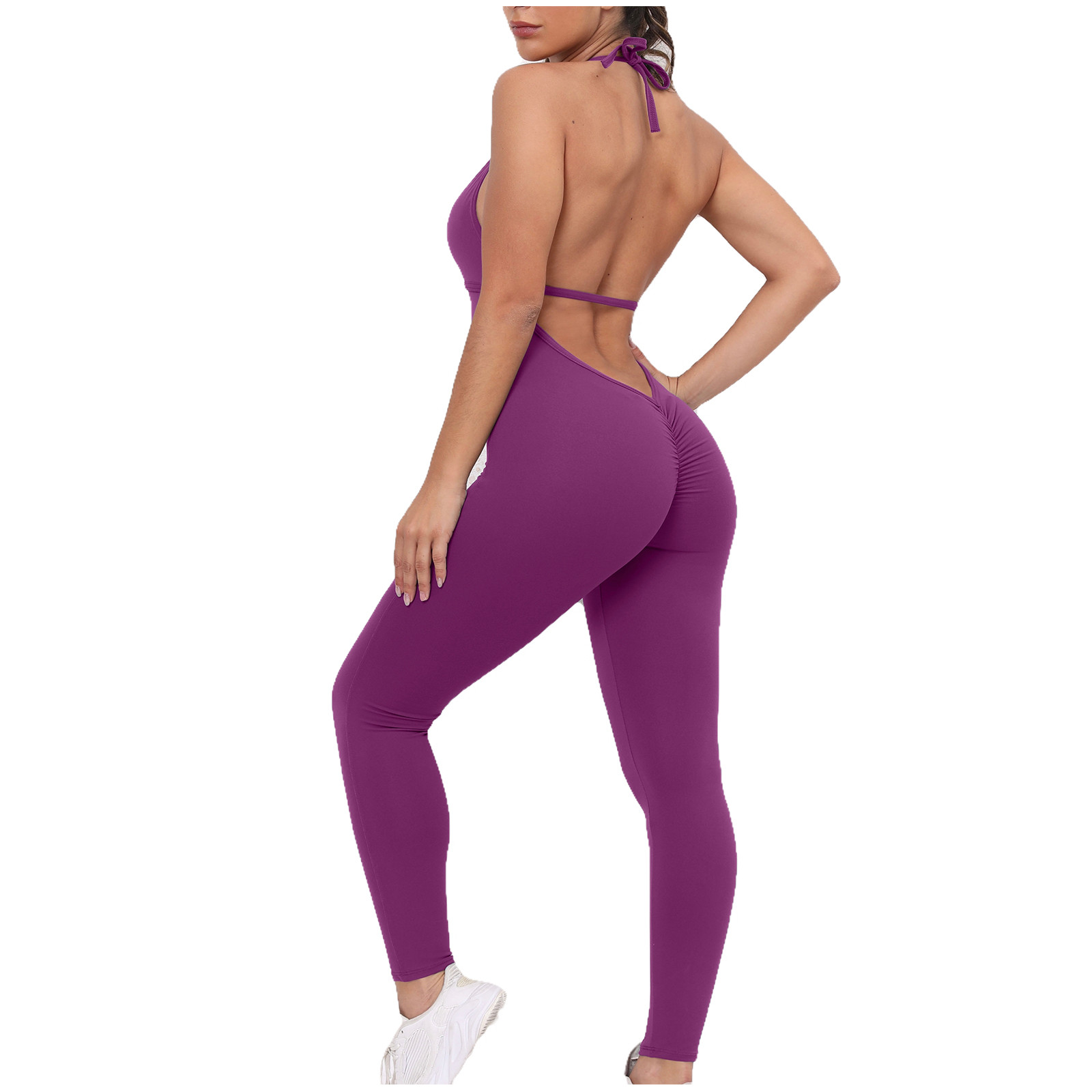 Buy GET CANDID PURPLE AND BLACK TWO PIECE YOGA SET for Women