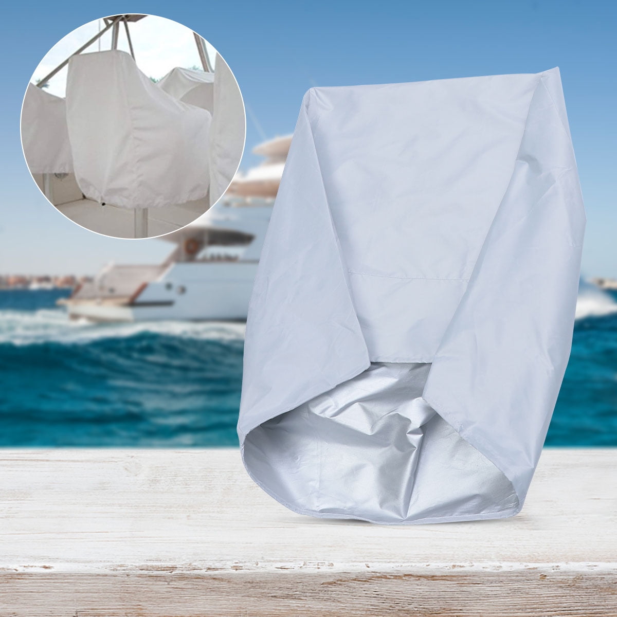 WASHWEPE Fishing Boat Seat Covers Waterproof Sun-Proof 210D Oxford White