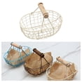 thumbnail image 4 of Durable Iron Bread Basket que Metal Storage Basket Food Container Fruit Vegetable Basket Storage Tray Kitchen Organizer Beige, 4 of 9