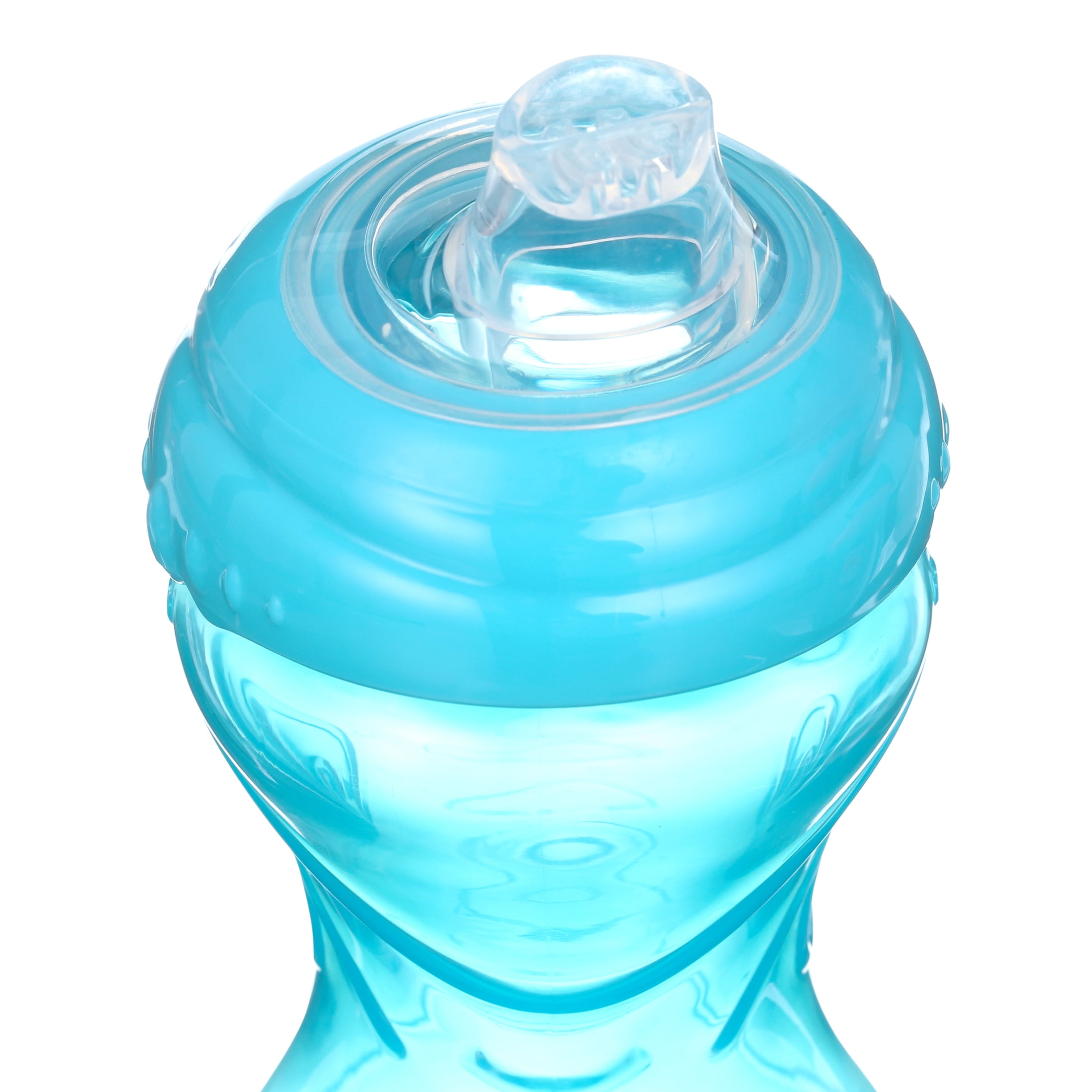 Nuby 2 Pack 10 Oz. Clik-It Cup with Silicone Spout, Red & Blue