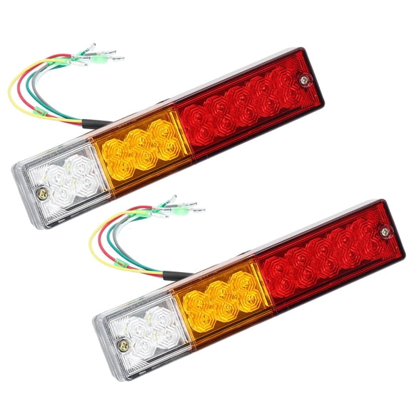 Luz LED para remolque de camión, par de 12 V, 20 LED, luz de freno trasera rectangular, luz de remolque impermeable, funcionalidad versátil
