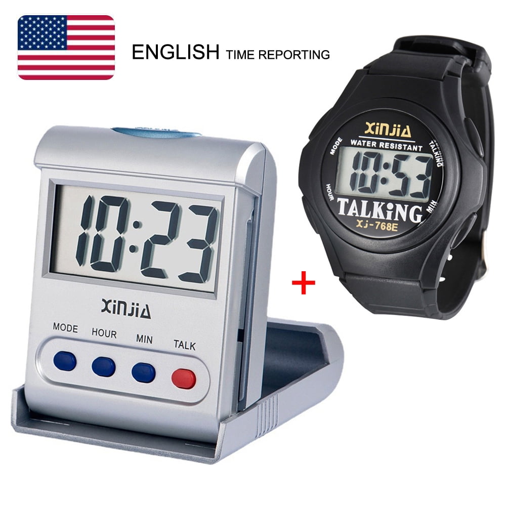 A Talking Clock that Speaking Time. Digital Alarm Clock and Watch for