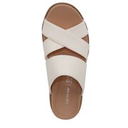 LifeStride Women's Fiona Wedge Slide Sandal Eggnog Linen 11M