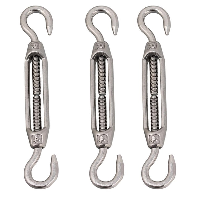 Riwesomey 3 uds M10 OC acero inoxidable 304 tensor de cable de alta resistencia tensor de ojo de gancho ajustable Herramientas y ferretería No.2 Riwesomey TO005414-02
