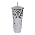 thumbnail image 2 of Summer 710 800ml Reusable Plastic Cup With Lid And Straw Cold Drink Cup With Straw Clear Cup Double Layer Plastic Large Capacity Straw Cup Creative Portable Lid Crystal Piercing, 2 of 9