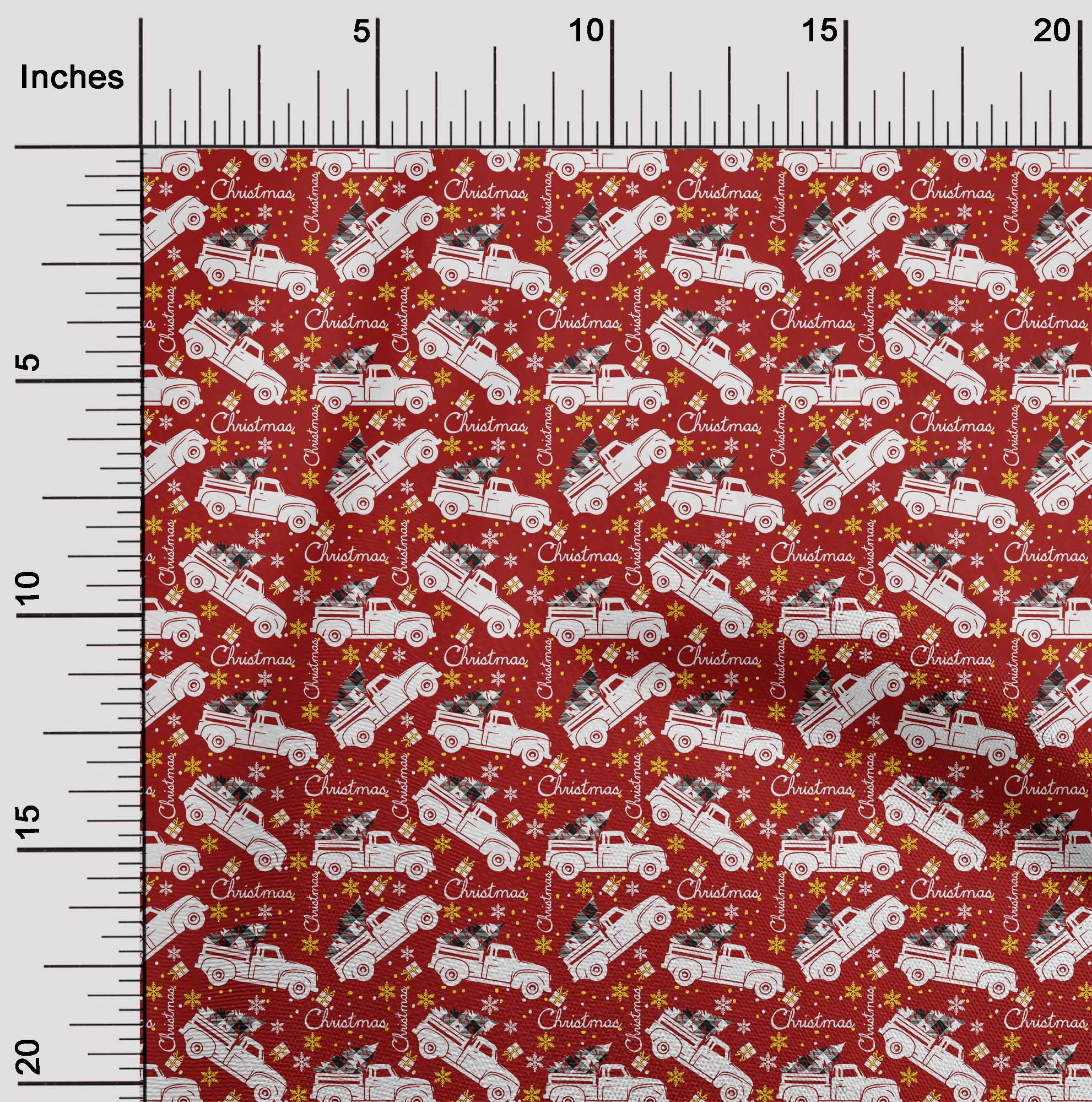 oneOone Cotton Cambric Red Fabric Merry Christmas Sewing Craft Projects Fabric Prints By Yard 42 Inch Wide-0AG