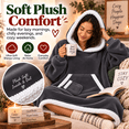 thumbnail image 3 of LuckyApr Wearable Blanket,Hoodie Blanket Oversized Sherpa Blanket for Adult(Dark Gray), 3 of 8