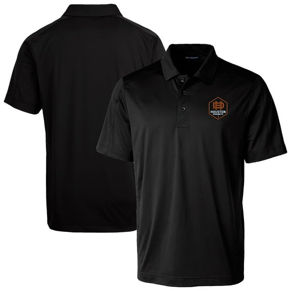 Men's-Cutter & Buck  Black Houston Dynamo FC Big & Tall Prospect Eco Textured Stretch Recycled Polo