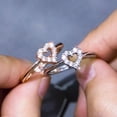 thumbnail image 5 of Fashion Heart-Shaped Copper Ring, Inlaid Zircon, Individually Packed, Fashion OL Style, Gift for Her, 5 of 5