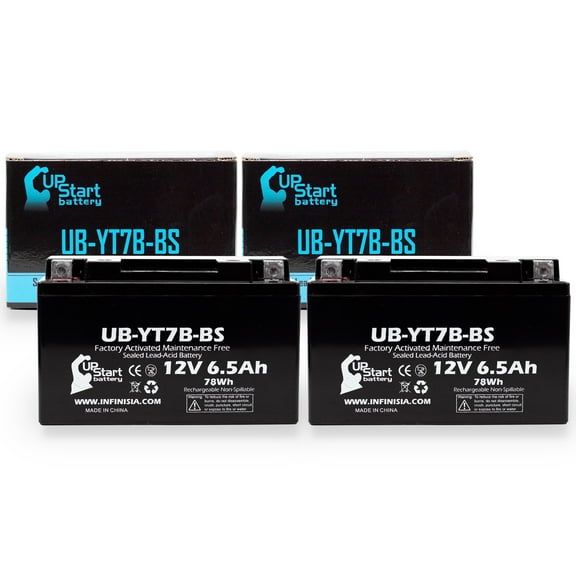 2-Pack Replacement 2009 Suzuki DR-Z400, E, S, SM 400CC Factory Activated, Maintenance Free, Motorcycle Battery - 12V, 6Ah, UB-YT7B-BS