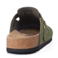 thumbnail image 6 of Litfun Suede Clogs for Women Cork Footbed Leather Sandals Arch Support Potato Shoes with Adjustable Buckle, Army Green, 6 of 7