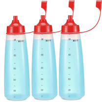 3pc Clear Plastic Squeeze Bottle Condiment Dispenser Ketchup Mustard Sauce 19 Oz