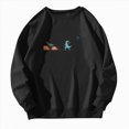 thumbnail image 4 of Towmus Women's Cartoon Dinosaur Graphic Print Long Sleeve Round Neck Sweatshirt Casual Pullover 2025, 4 of 5